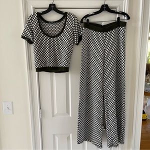 Zara Black and White Patterned Top